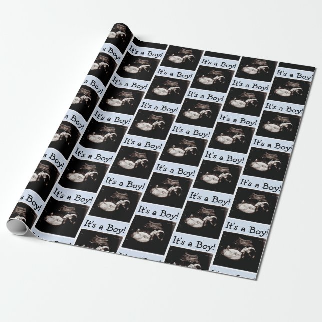 Papel De Regalo Baby Shower de ultrasonido de bebé personalizado (Desenrollado)