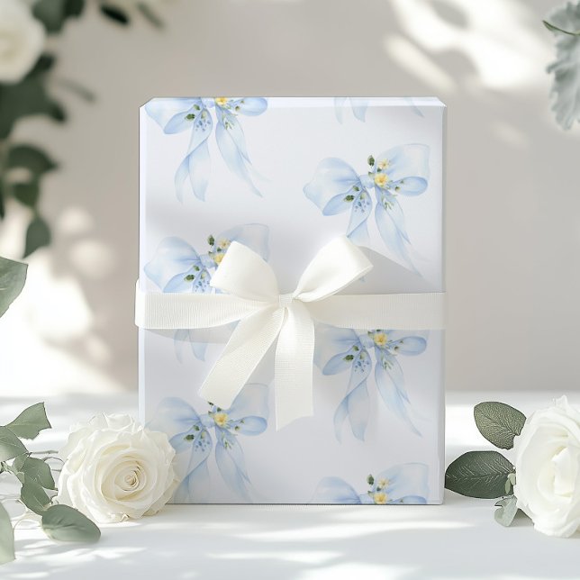 Papel De Regalo Baby Shower Floral Floral Floral Azul (Subido por el creador)