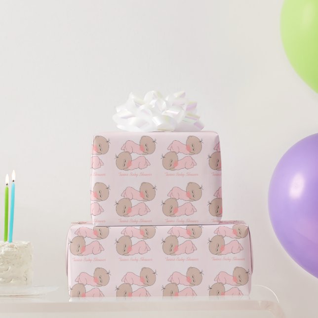 Papel De Regalo Baby Shower para niñas gemelas (Regalos de fiesta)
