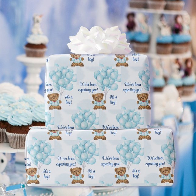 Papel De Regalo Baby Shower Personaliza el texto y el nombre Teddy (Subido por el creador)