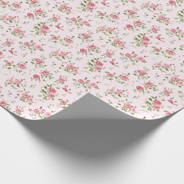Papel De Regalo Baby Shower Rosa rosa (Esquina)