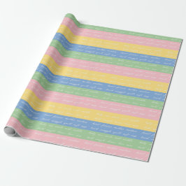 Papel De Regalo Baby Stripes Pastel Palabras regalo