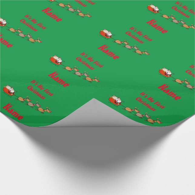 Papel De Regalo Babys 1 Navidades Gracioso Verde Glossy (Esquina)