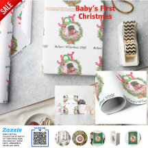 Babys 1Navidades FOTO Wreath Named Keepsake