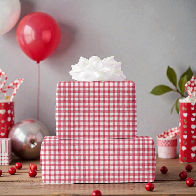 Papel De Regalo Baby's Cherry First Red Gingham Birthday (Subido por el creador)