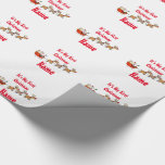 Papel De Regalo Babys First Christmas Giftwrap personalizado<br><div class="desc">Añada el nombre del bebé al primer papel de regalo de Navidad de este bebé. Cuenta con un santa personalizado y reno. Imagen con licencia de graphicsfactory.com</div>