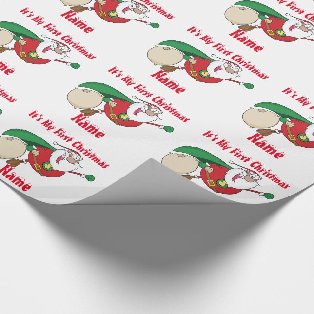 Papel De Regalo Babys First Christmas llamado Giftwrap SuperSanta (Esquina)