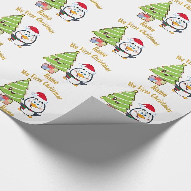 Papel De Regalo Babys primera Navidad GIFTWRAP Funny Personalizado (Esquina)