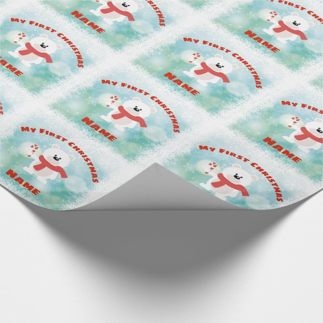 Papel De Regalo Babys primera Navidad GIFTWRAP Funny Personalizado (Esquina)