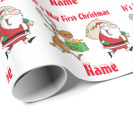 Papel De Regalo Babys Primera Navidad llamada Giftwrap Funny Santa