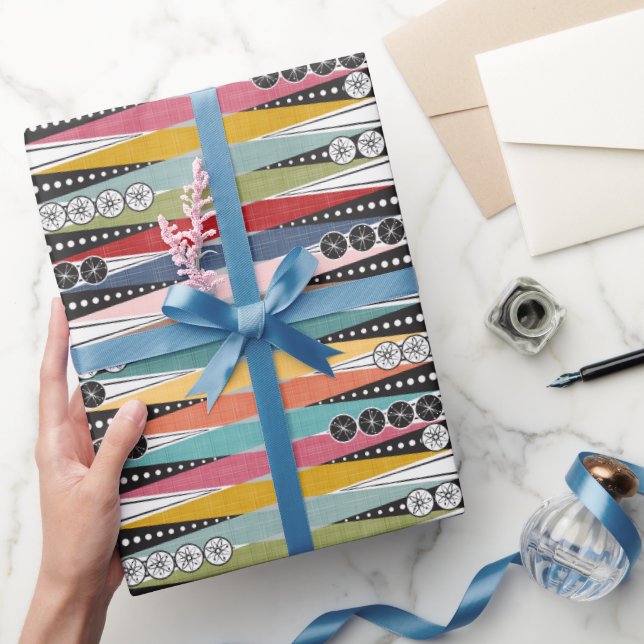 Papel De Regalo Backgammon de edad atómica retro (Regalar)
