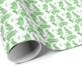 Papel De Regalo Backyard Animals Holiday Wrapping Paper (Green)