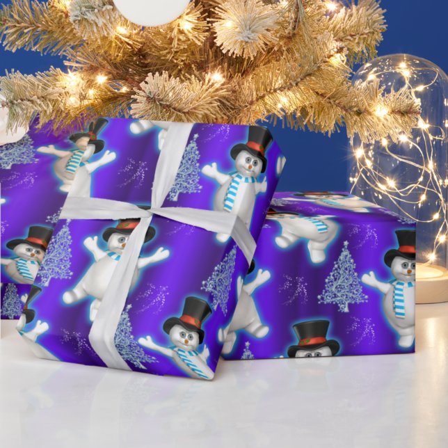 Papel De Regalo Bailando a medias con hombres de nieve sobre Navid (Subido por el creador)