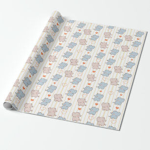 Papel De Regalo Bailando pequeños elefantes bebés