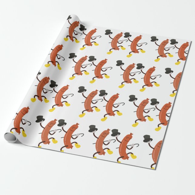 Papel De Regalo Bailando perros calientes (Desenrollado)