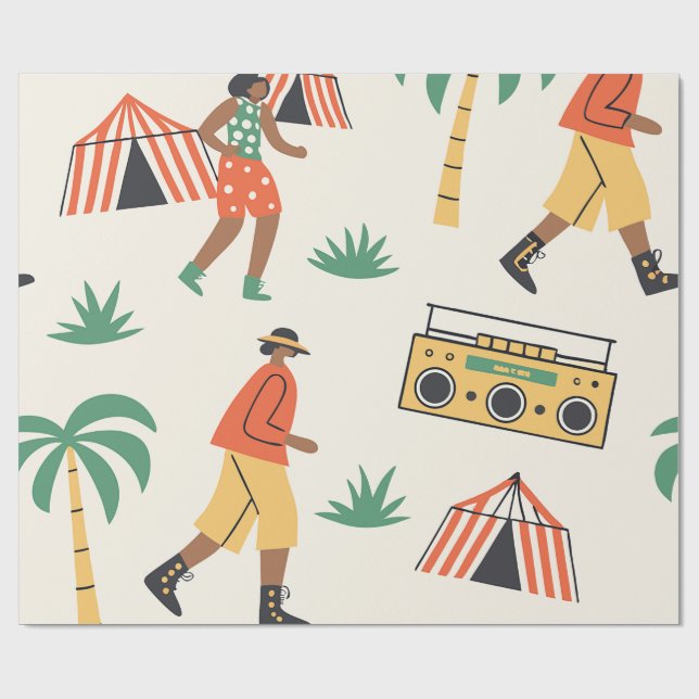 Papel De Regalo Bailar en verano (Superficie plana)