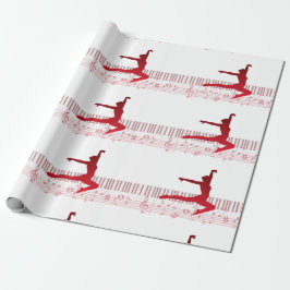 Papel De Regalo Bailarín de ballet en un teclado       