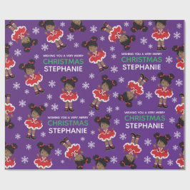 Papel De Regalo Bailarín de Navidades negros