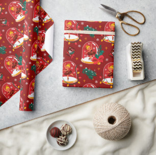 Papel de regalo bailarina bola de nieve de Navidad