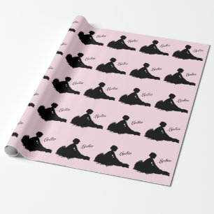 Papel De Regalo Bailarina Cansada Personalizado con Nombre Rosa