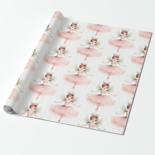Papel De Regalo Bailarina Cascanueces Ballet Rosa Menta