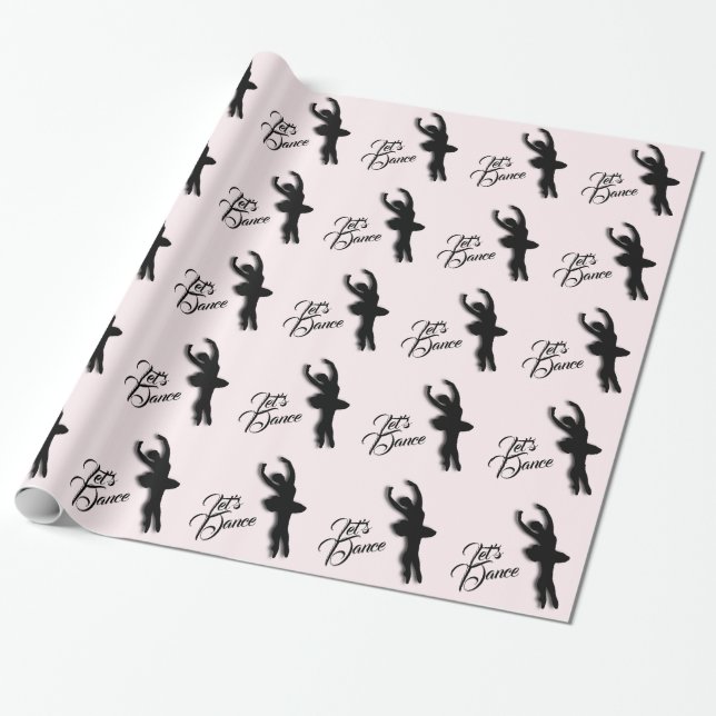 Papel De Regalo Bailarina de ballet bailemos rosa (Desenrollado)