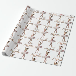 Papel De Regalo Bailarina de ballet de Navidad personalizada