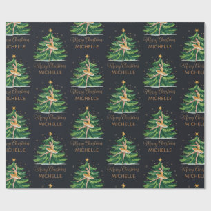 Papel De Regalo Bailarina de ballet de Navidad personalizada