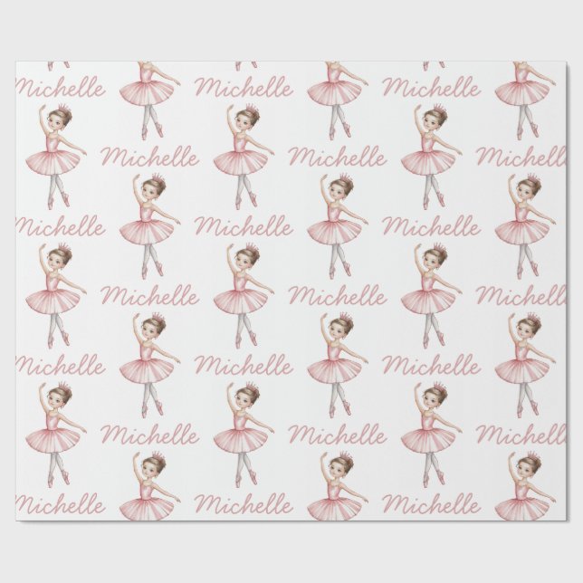 Papel De Regalo Bailarina de ballet personalizada de moda     (Superficie plana)