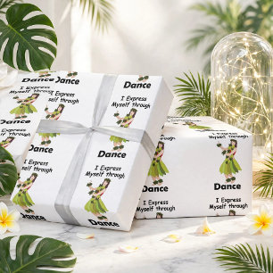 Papel De Regalo Bailarina de Hula Expresándose a Través del Baile