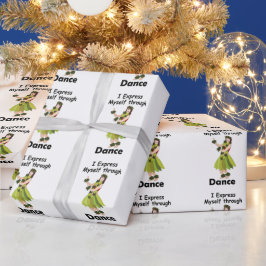 Papel De Regalo Bailarina de Hula Expresándose a Través del Baile