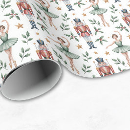 Papel De Regalo Bailarina de Navidad del Cascanueces Festiva de Ba