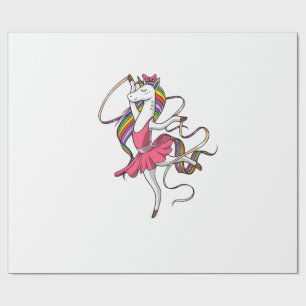 Papel De Regalo Bailarina de Unicornio Arcoíris Bailarina de Balle