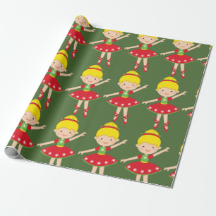 Papel De Regalo Bailarina del día de fiesta del navidad