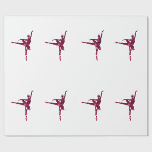 Papel De Regalo Bailarinas brillantes rosadas