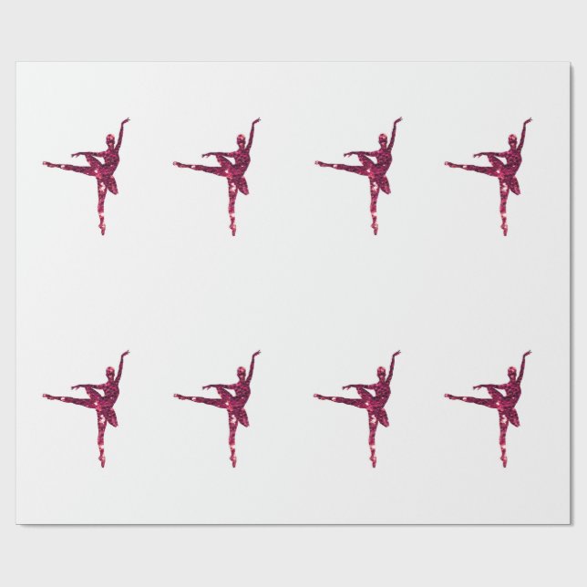 Papel De Regalo Bailarinas brillantes rosadas (Superficie plana)
