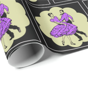 Papel De Regalo Bailarinas cuadradas de campo bailarinas usando mo