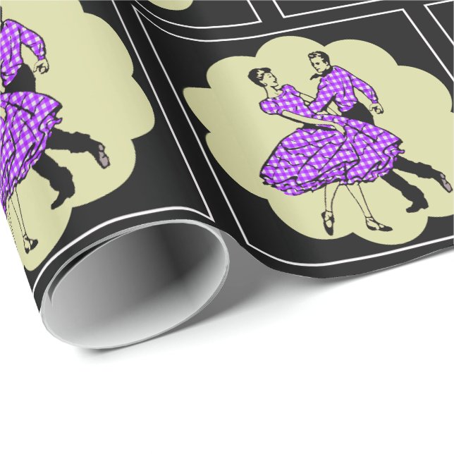 Papel De Regalo Bailarinas cuadradas de campo bailarinas usando mo (Esquina del rollo)