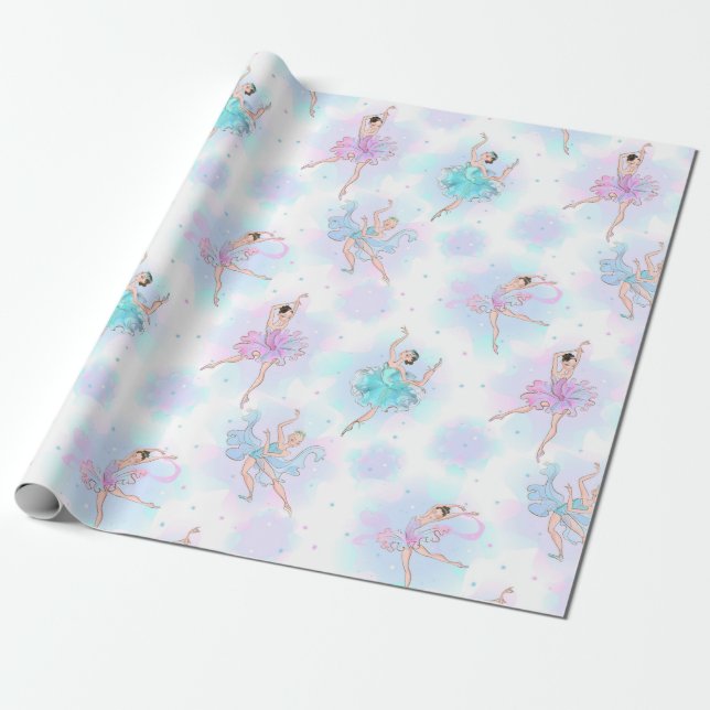 Papel De Regalo Bailarinas de ballet pastel (Desenrollado)