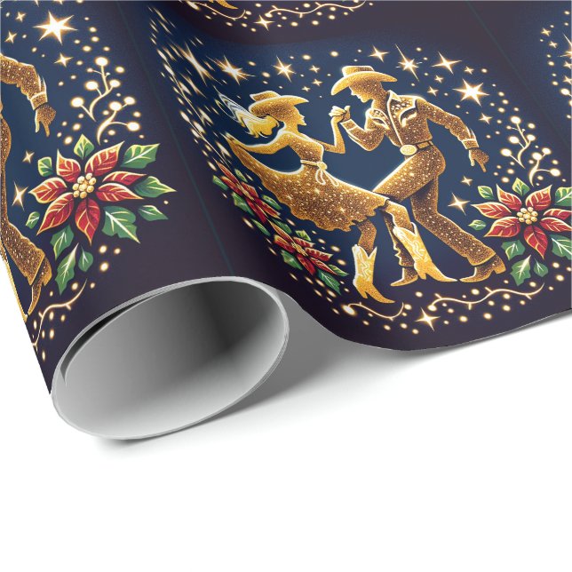 Papel De Regalo Bailarines de campo Navidades de bailarinas cuadra (Esquina del rollo)