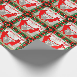 Papel De Regalo Bailarines de peluquería con Navidades de guarnici