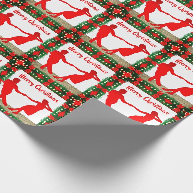 Papel De Regalo Bailarines De Swing Con Navidades De Garland Trim (Esquina)