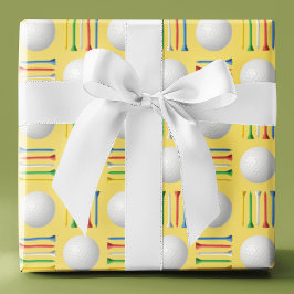 Papel De Regalo Baile de golf Custard Yellow y regalo de té a la m