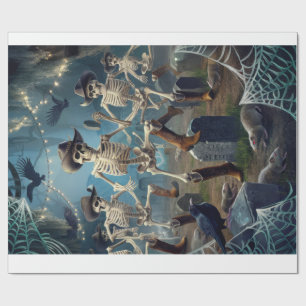 Papel De Regalo Baile De La Línea Medianoche, Skeletons Obtuvo Mov