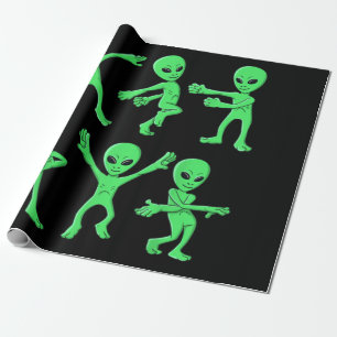 Papel De Regalo Baile de los Alienígenas Dance Challenge Halloween