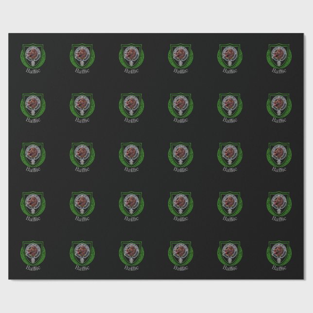 Papel De Regalo Baillie Scottish Clan Escudo (Superficie plana)