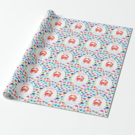 Papel De Regalo Bajo el mar Arcoiris Fish Birthday Baby Shower