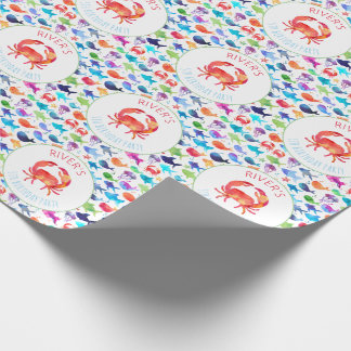 Papel De Regalo Bajo el mar Arcoiris Fish Birthday Baby Shower