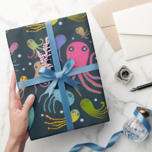 Papel De Regalo Bajo el Personalizado de la Vida Marina en el Mar 
