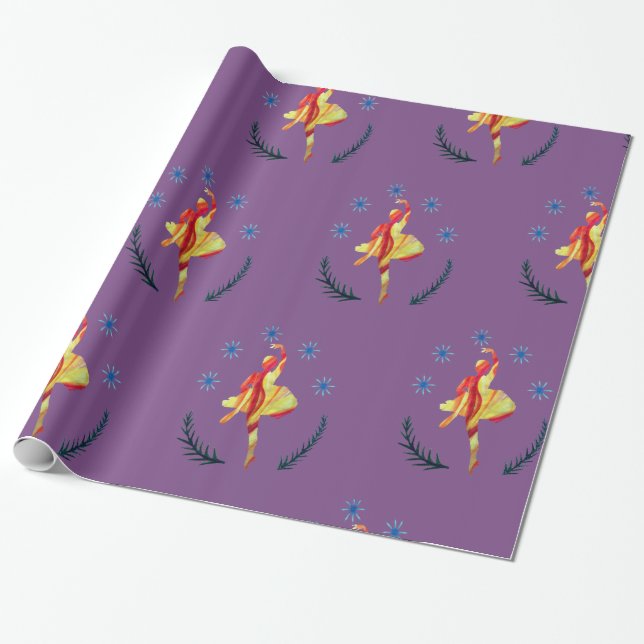 Papel De Regalo Balanza de vacaciones Ballerina acuarela (Desenrollado)